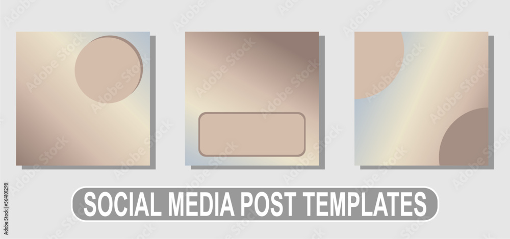 Social media post templates gradient brown blue vector design