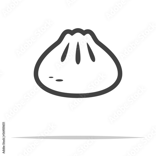 Soup dumpling outline icon transparent vector isolated