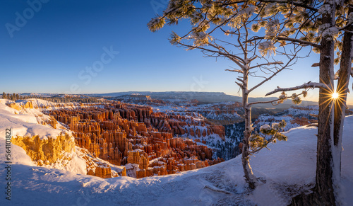 Bryce Canyon National Park at Sunrise with Snow