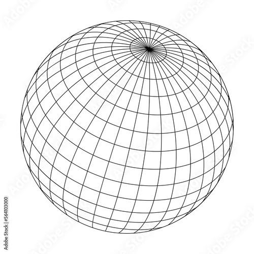 wired sphere frame illustration / png, no background