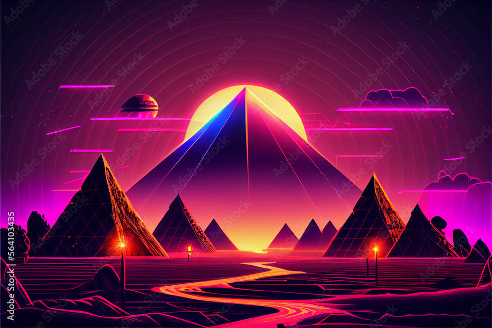 Piramid Giza Background Illustration. Generative Ai.