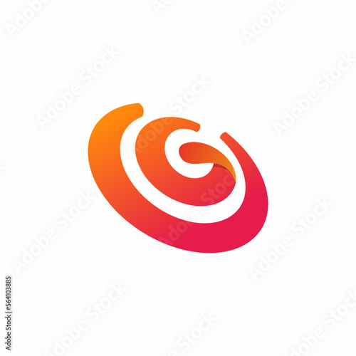 Letter g logo bullsey. Dartscheibe mit Pfeil in Bullseye logo
