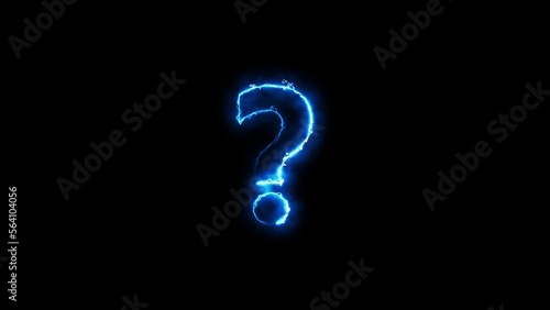Question Mark with Neon, ask sign, faq mark