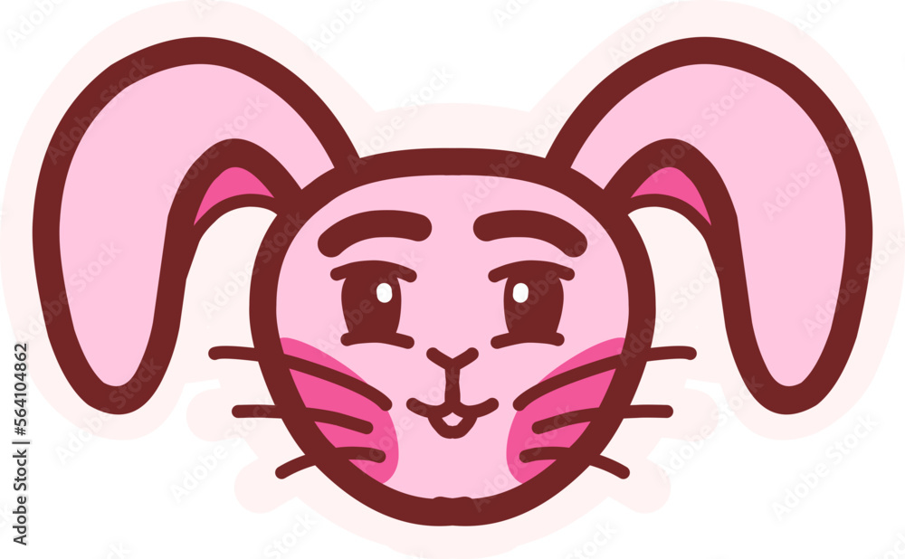 Cute bunny sticker. Cute easter bunny. Cute bunny sticker. Cute easter bunny.