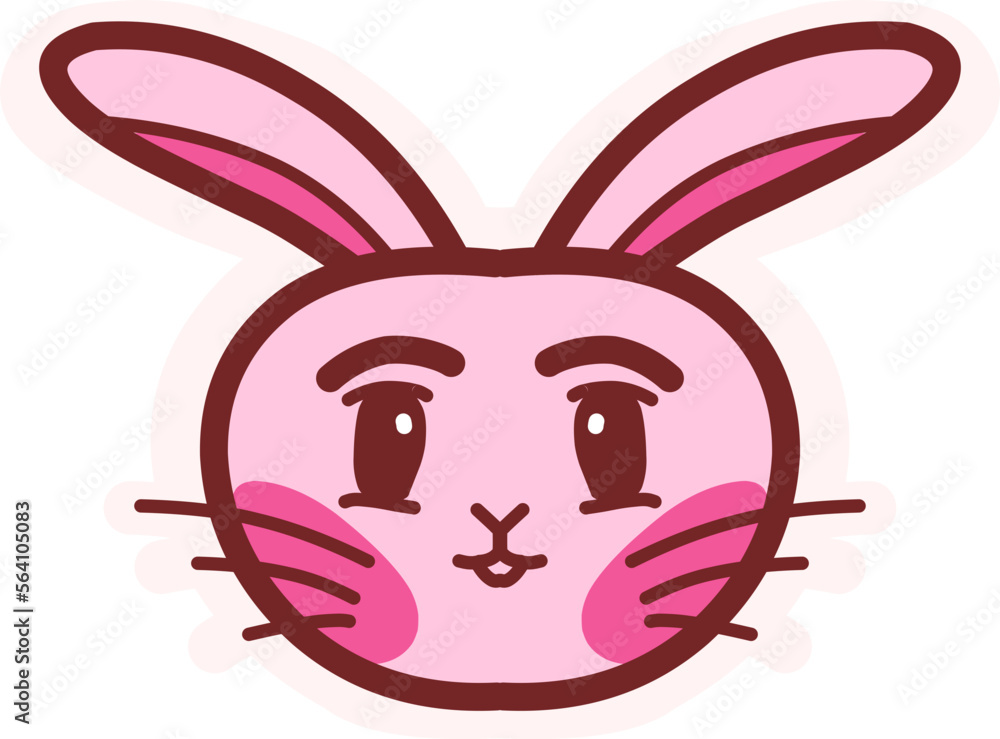 Fototapeta premium Cute bunny sticker. Cute easter bunny.