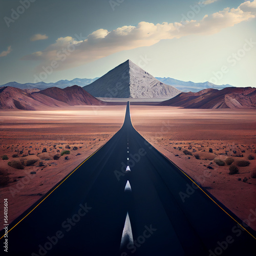 Surreal Long Road to Infinity  A Mesmerizing Distance Journey Generative