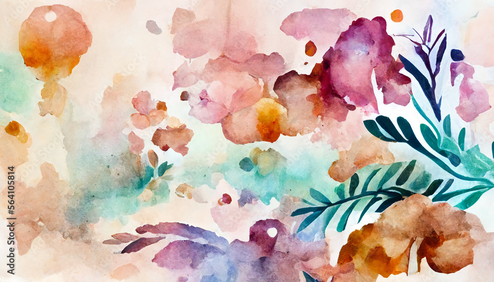 watercolor boho background, Generative AI watercolor boho background, Generative AI