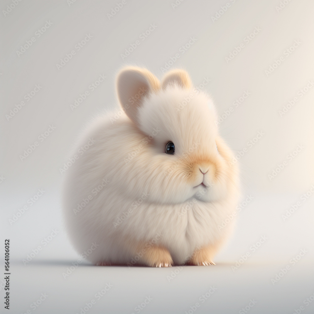 cute rabbit character AI generate