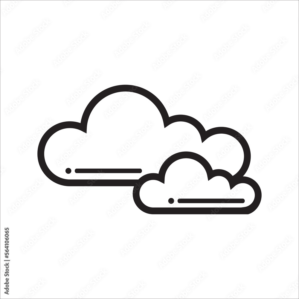 Black Flat Clouds Icon Black Flat Clouds Icon