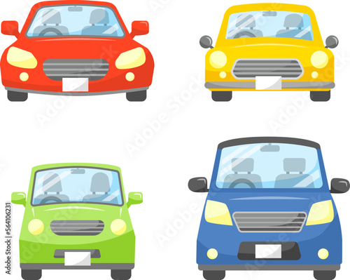 自動車の正面イラストセット