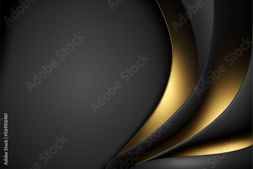 Wellenform Hintergrund Motiv für Druck und Design in Schwarz Gold, ai generativ