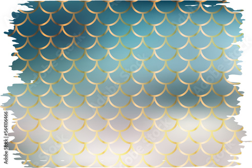 Brush background with gradient color mermaid scales pattern