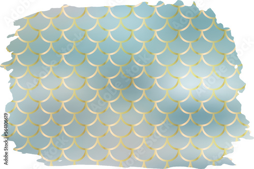 Brush background with green gradient mermaid scales pattern