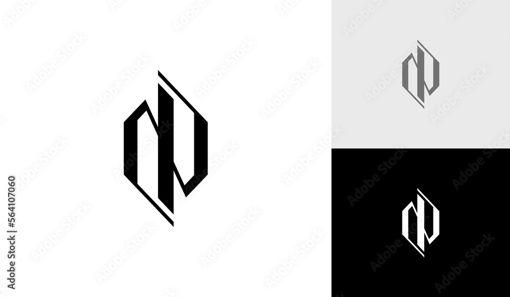 Luxury letter IN or NI initial monogram logo design vector Luxury letter IN or NI initial monogram logo design vector