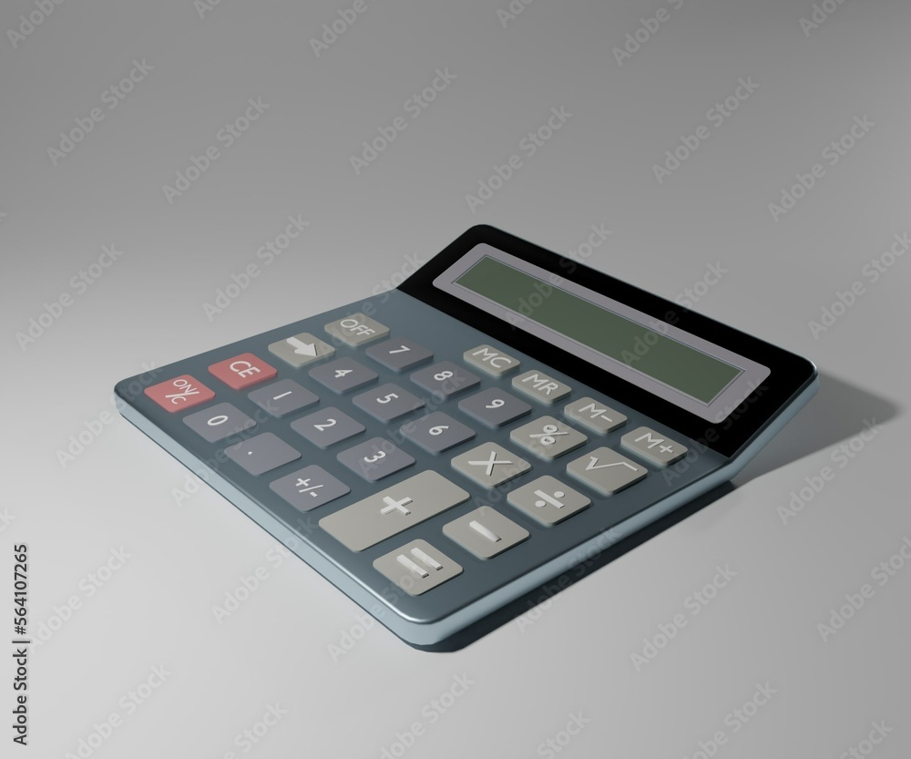 a no brand calculator in the white studio background 3d rendering a no brand calculator in the white studio background 3d rendering