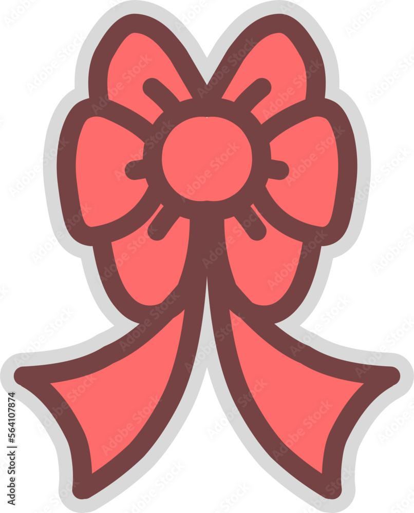 Cute sticker ribbon doodle. Dress ribbon cartoon doodle Cute sticker ribbon doodle. Dress ribbon cartoon doodle