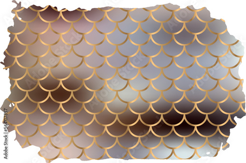 Brush background with mermaid scales pattern blurred brown color gradient