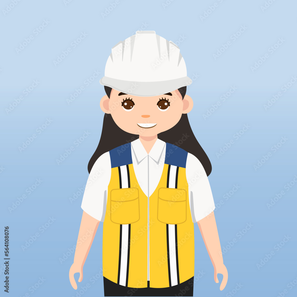 Architect, technician and builders and engineers and mechanics and Construction Worker People teamwork ,Vector illustration cartoon character. Engineer with white safety helmet in construction site. Architect, technician and builders and engineers and mechanics and Construction Worker People teamwork ,Vector illustration cartoon character. Engineer with white safety helmet in construction site.