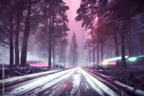 Road in Neon Lights