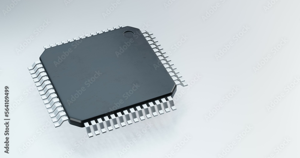 3d render of microchip or semiconductor chip with countries flag for supply chain concept. 3d render of microchip or semiconductor chip with countries flag for supply chain concept.