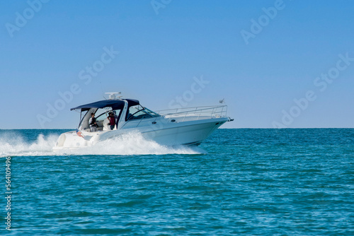Fun by speedboat on Lake Michigan. photo