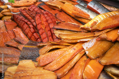 Various smoked fish product...