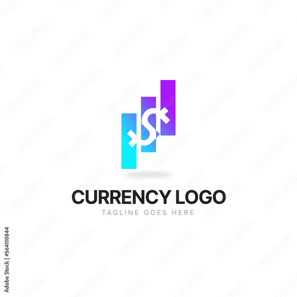 Modern logo template or icon of abstract letter cryptocurrency and blockchain industry