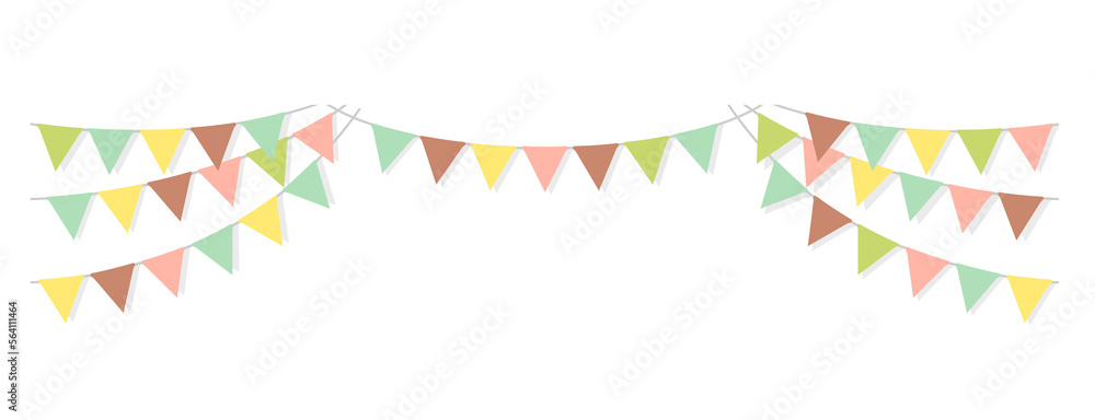 © barks - Bunting garland (pennant flags) decoration illustration	 / png, no background