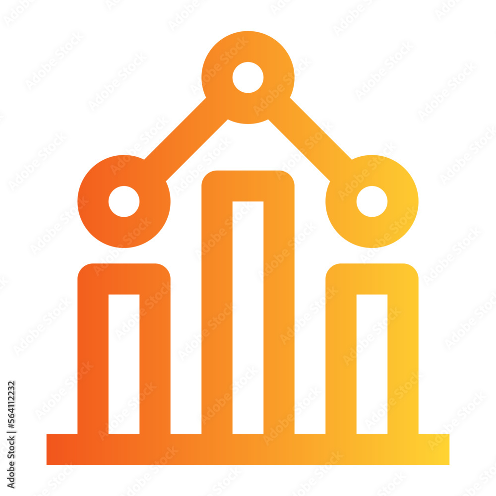 Curve Graph gradient icon Curve Graph gradient icon