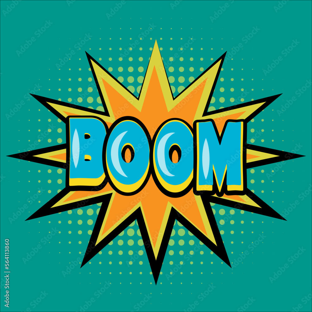 Boom word pop art retro vector illustration. Comic book style imitation Boom word pop art retro vector illustration. Comic book style imitation