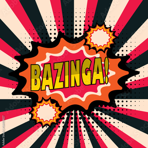 Bazinga word pop art retro vector illustration фототапет