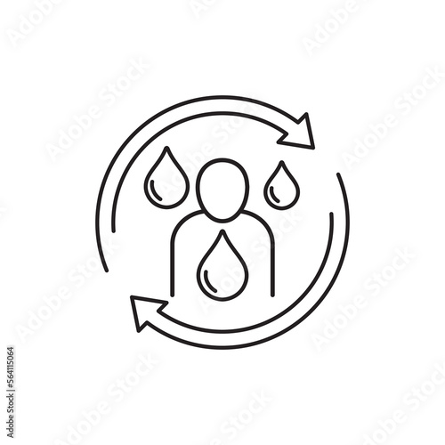rehydrate line icon on white