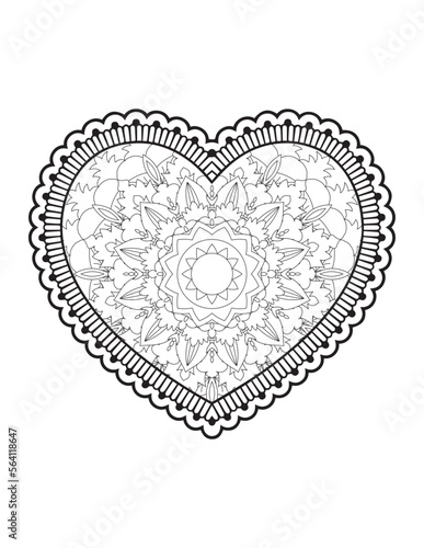Love. Hand drawn hearts. Design elements for Valentine's day.Happy Valentine's Day greeting cards.Vector coloring book for adult. Hearts and flowers.Flower Mandalas. Vintage decorative elements.