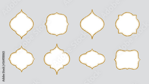 ビンテージレトロなアンティークデザインのラベルフレーム。ベクターイラスト素材セット02