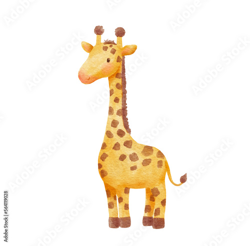 Photography Cute giraffe in cartoon style