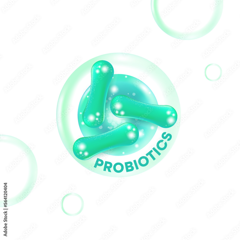Probiotics Bacteria Vector illustration.