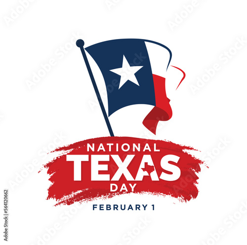 National Texas Day. February 1. Vector Illustration.