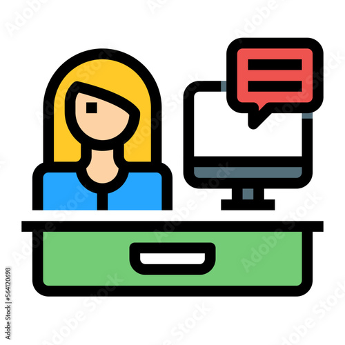 Interview Filled flat icon