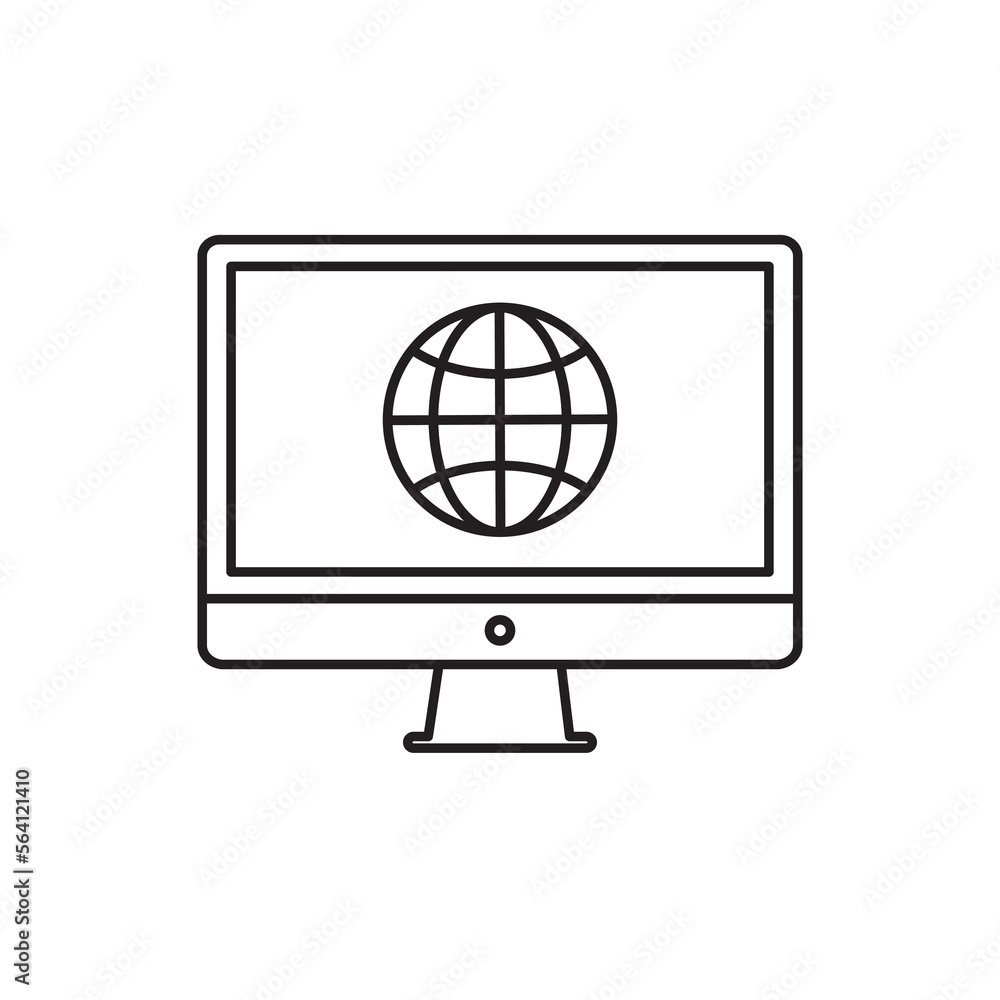 monitor - internet icon vector monitor - internet icon vector