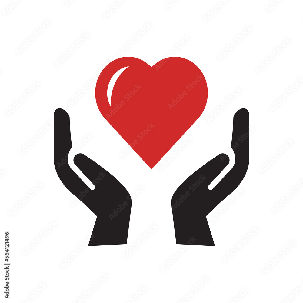 Love in hand vector icon illustration sign Love in hand vector icon illustration sign