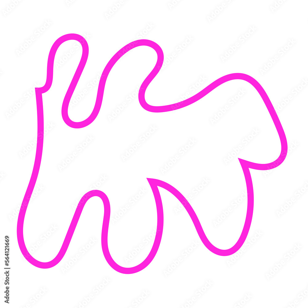 Pink Abstract Shape Squiggly Line Pink Abstract Shape Squiggly Line