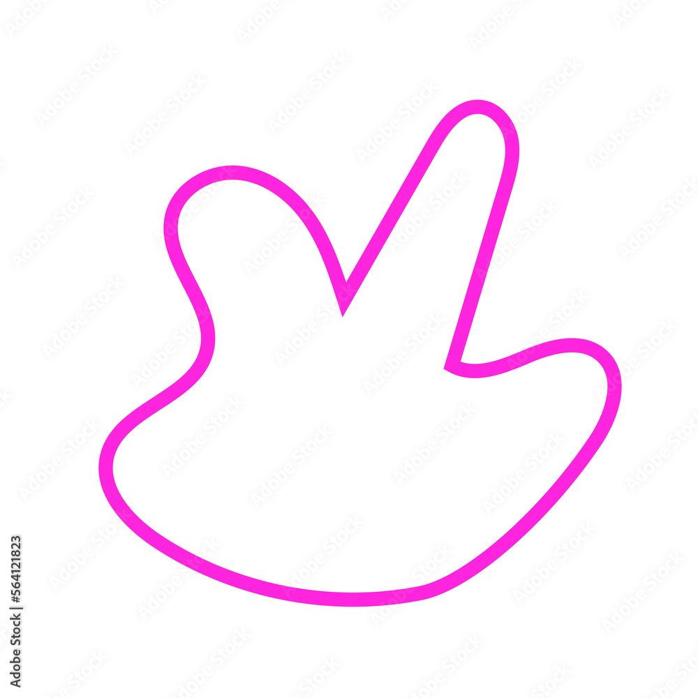 Pink Abstract Shape Squiggly Line