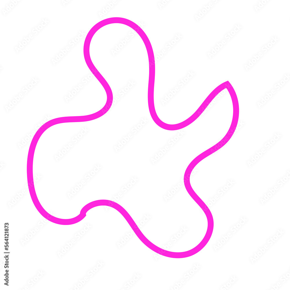 Pink Abstract Shape Squiggly Line Pink Abstract Shape Squiggly Line