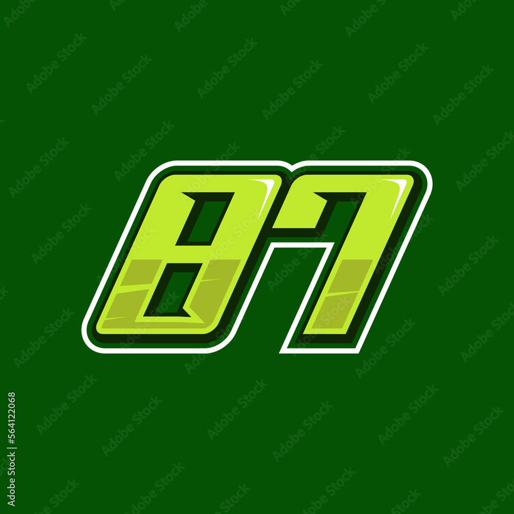 Racing number 87 logo design vector Racing number 87 logo design vector