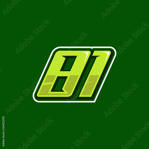 Racing number 81 logo design vector