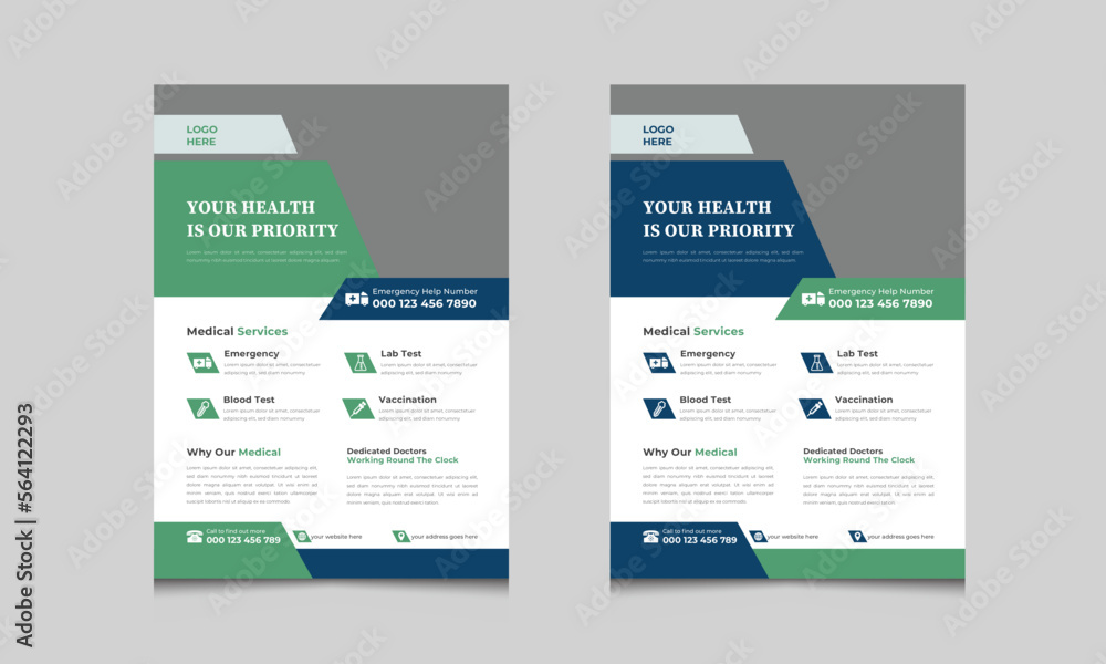 Medical healthcare flyer design templates