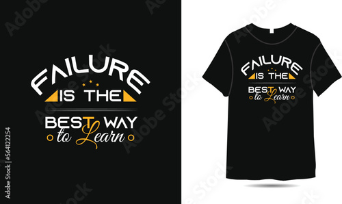 Typography t-shirt design motivational quotes, black lettering tshirt realistic mockup with short sleeves.
