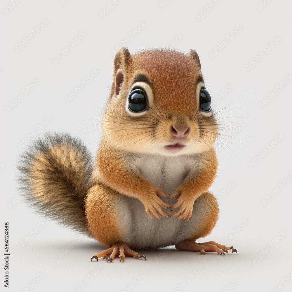 super cute baby squirrel - realistic illustration super cute baby squirrel - realistic illustration