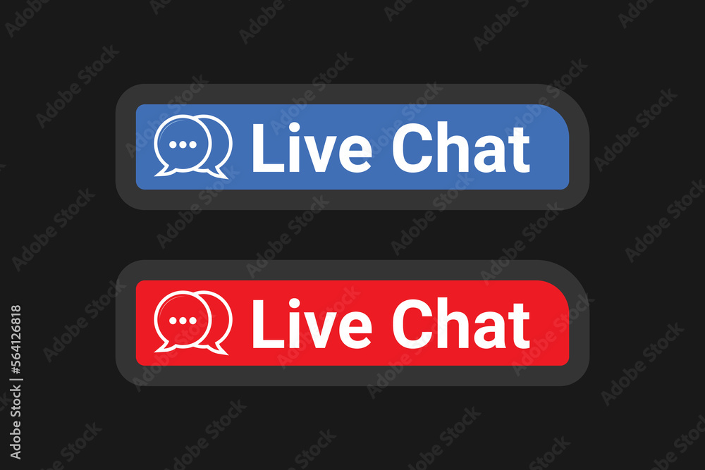 Live Chat button with message icon and support service Vector Element design. Live Chat button with message icon and support service Vector Element design.