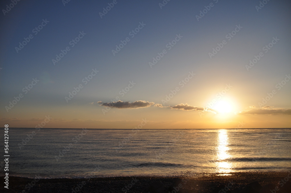 Obraz premium 日向灘の美しい日の出